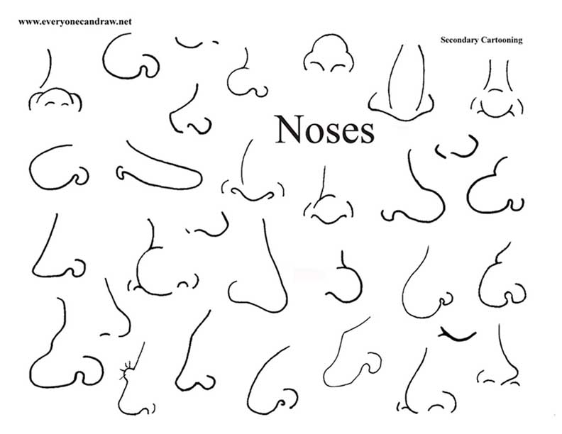 How To Draw A Nose Easy Cartoon Drawshenanigan